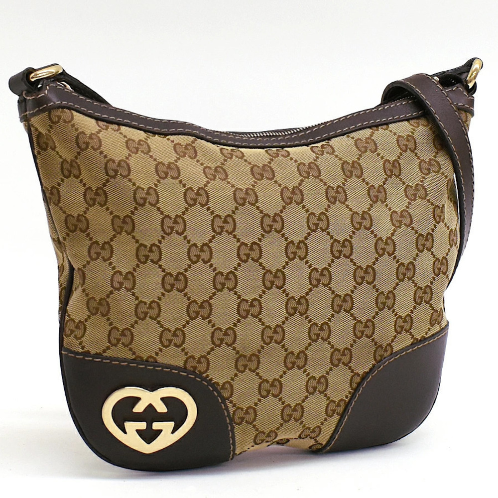 Gucci Crossbody Bag Lovely GG Canvas Beige Cream Brown